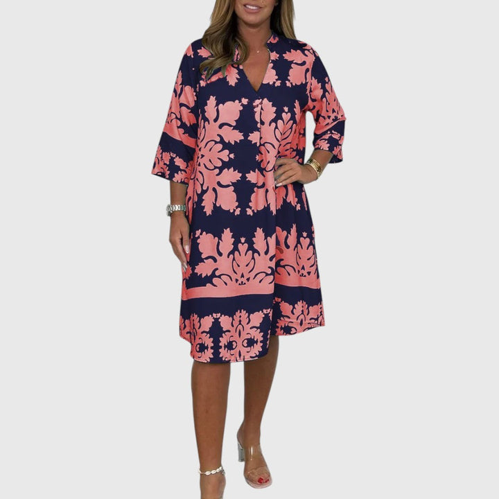 Ayse - Elegant Printed Midi Dress