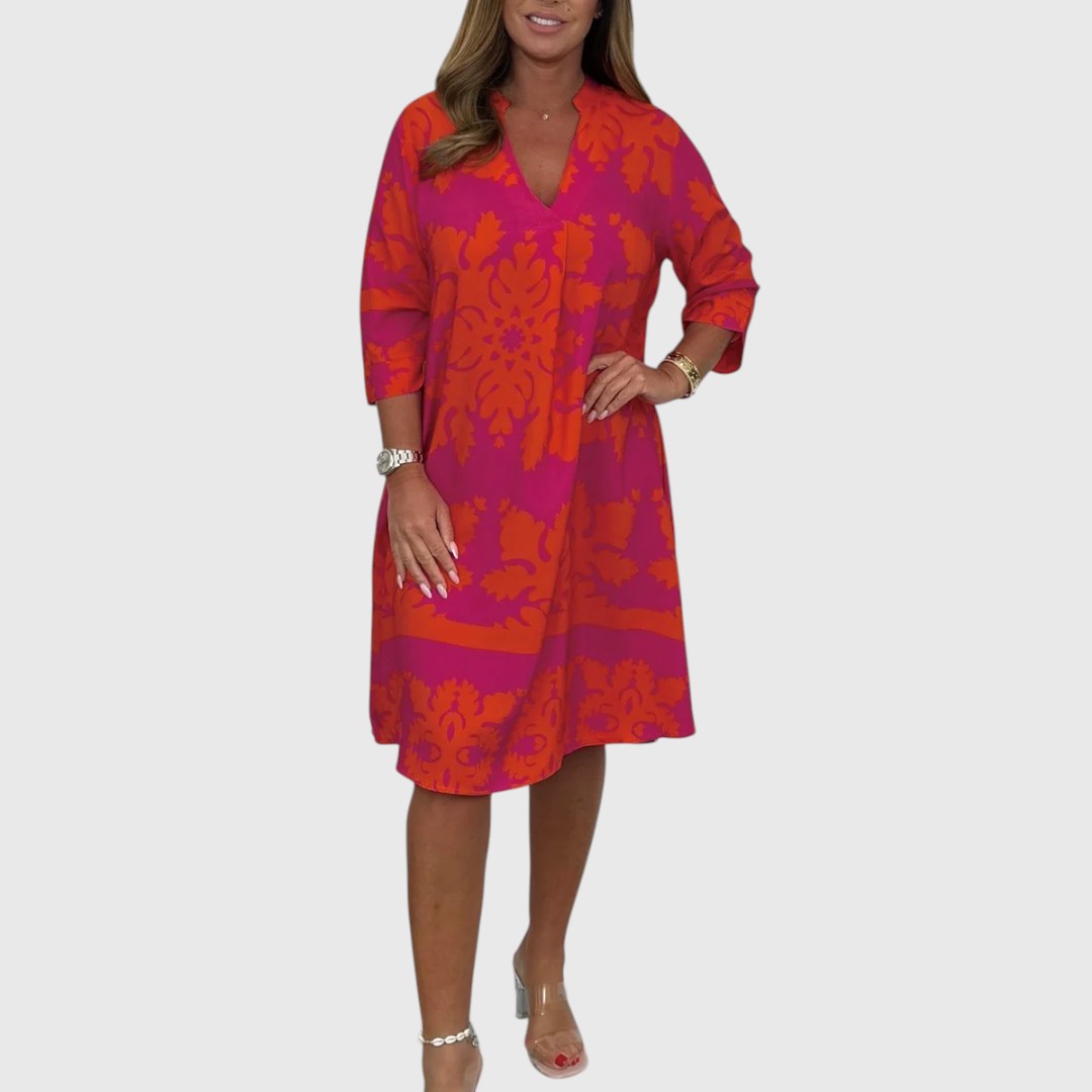 Ayse - Elegant Printed Midi Dress