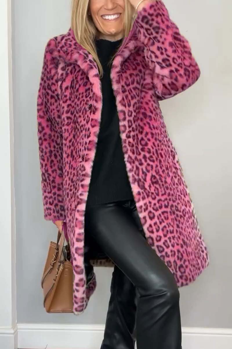 Lizzie | Long leopard print coat for bold elegance