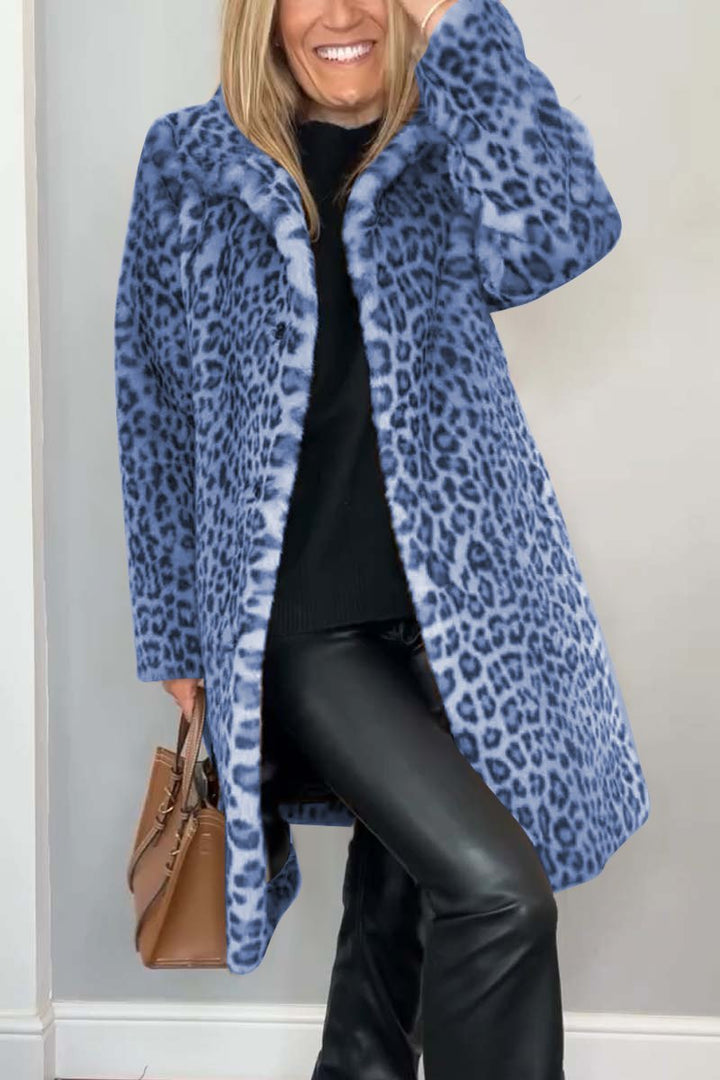 Lizzie | Long leopard print coat for bold elegance