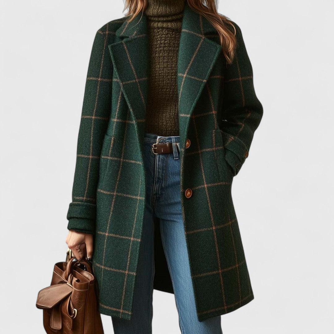 Eleanor | Modern Plaid Wool Windbreaker
