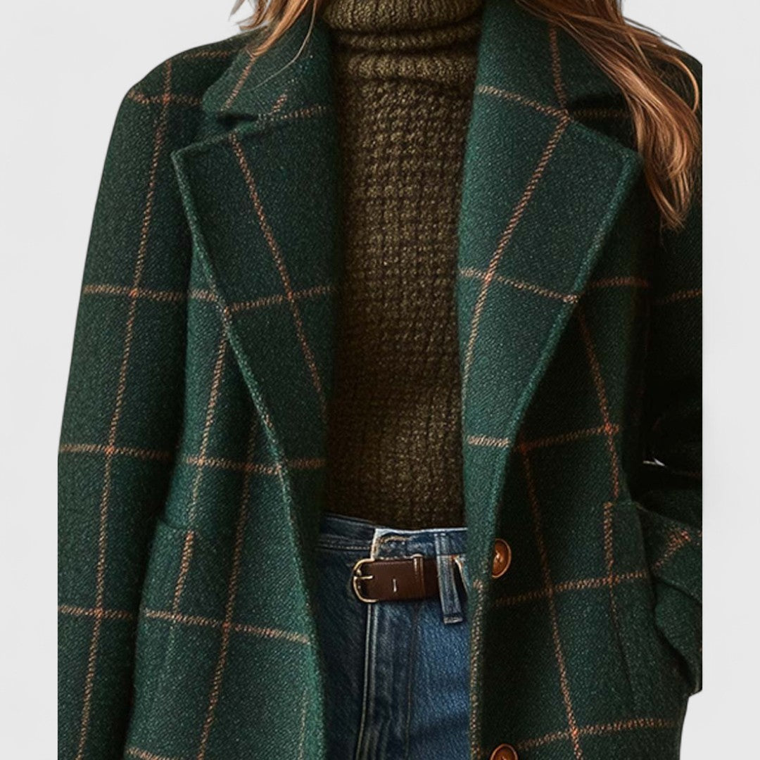 Eleanor | Modern Plaid Wool Windbreaker