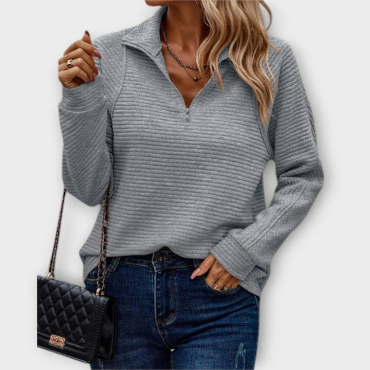 Florence | Stylish Polo-Zip Sweater for a Chic Look