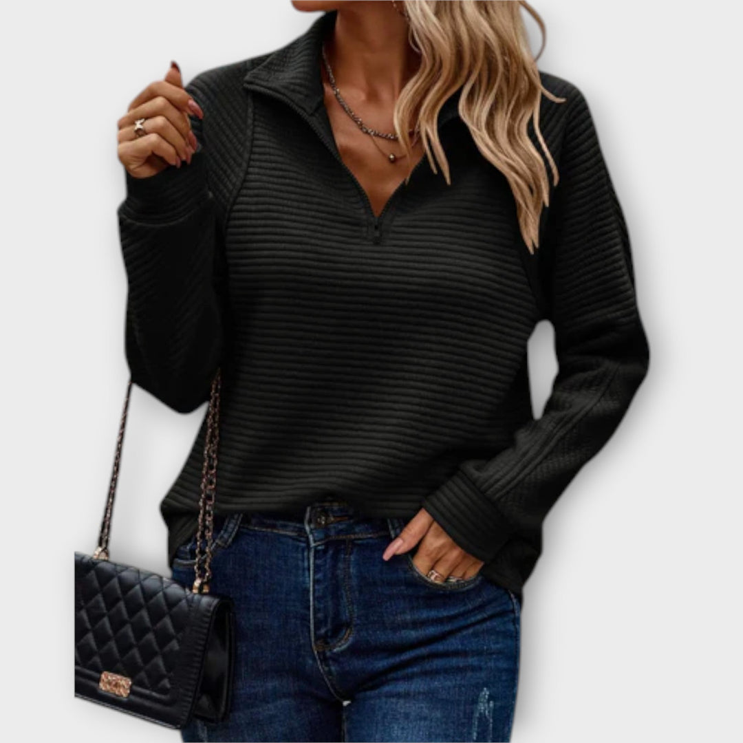 Florence | Stylish Polo-Zip Sweater for a Chic Look