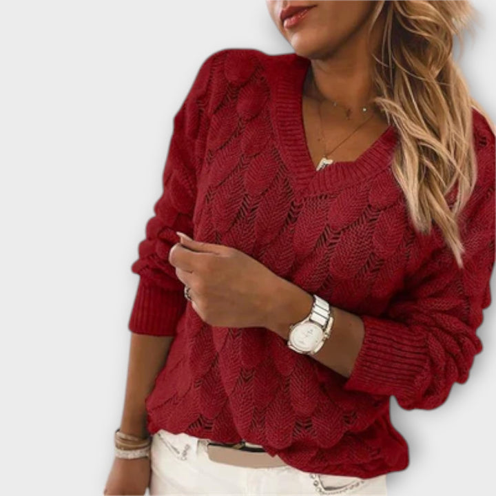 Thea | V-Neck Knit Sweater for a Sophisticated Style