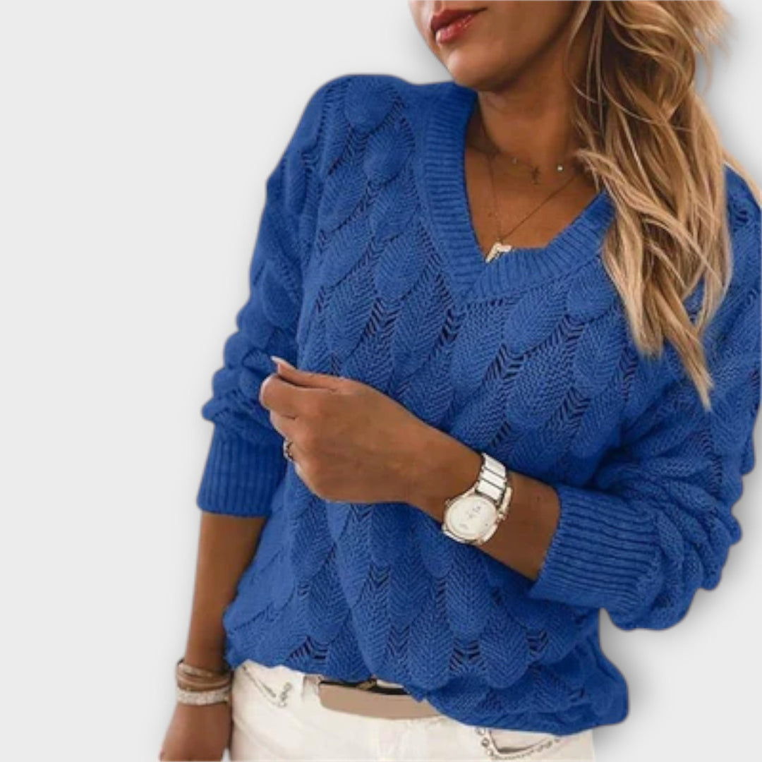 Thea | V-Neck Knit Sweater for a Sophisticated Style