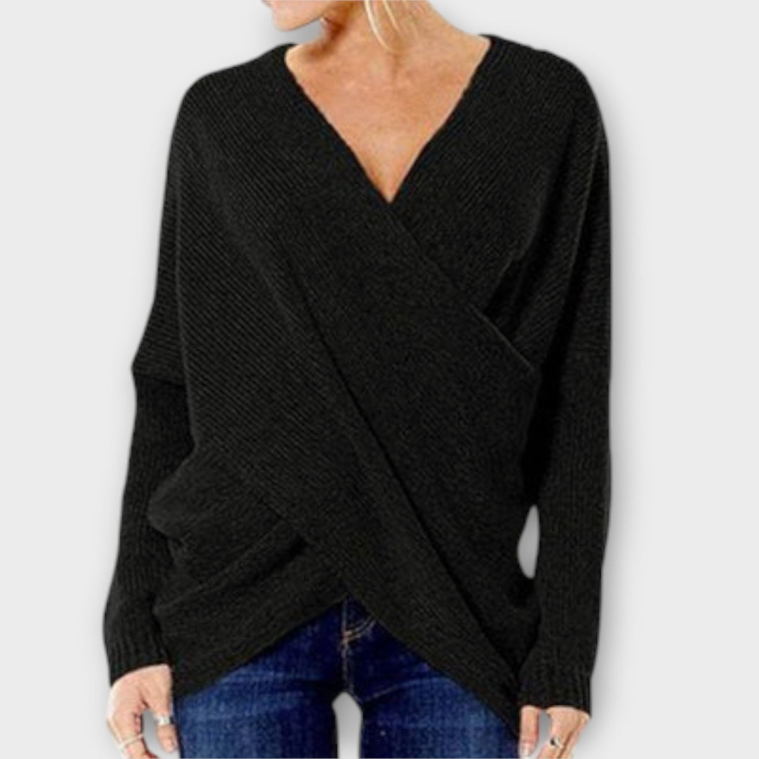 Darcy | Chic Crossed Sweater for Stylish Comfort