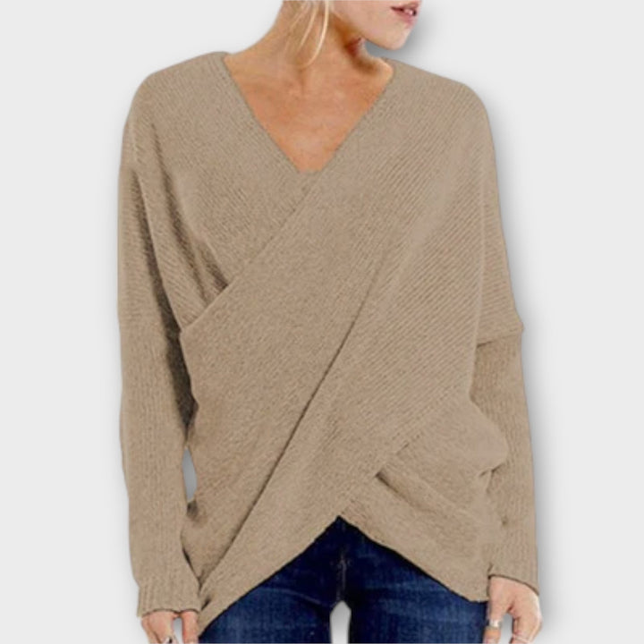 Darcy | Chic Crossed Sweater for Stylish Comfort