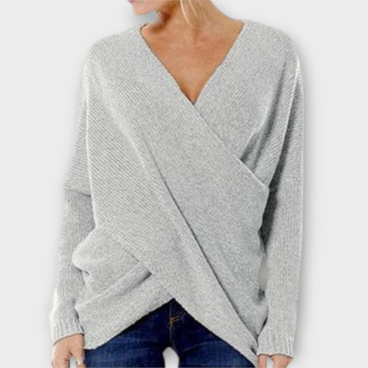 Darcy | Chic Crossed Sweater for Stylish Comfort
