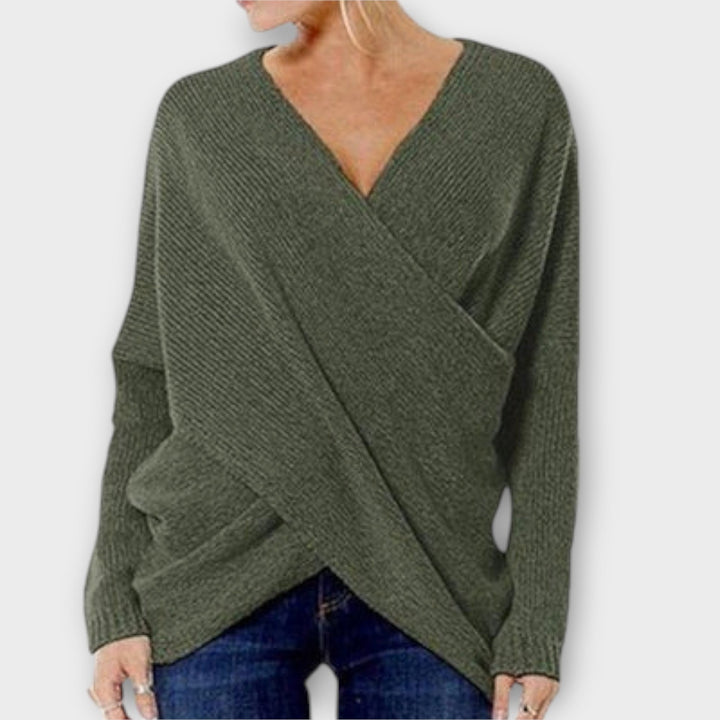 Darcy | Chic Crossed Sweater for Stylish Comfort